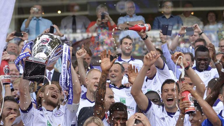 Guillaume Gillet: Celebrates Anderlecht's Belgian title success
