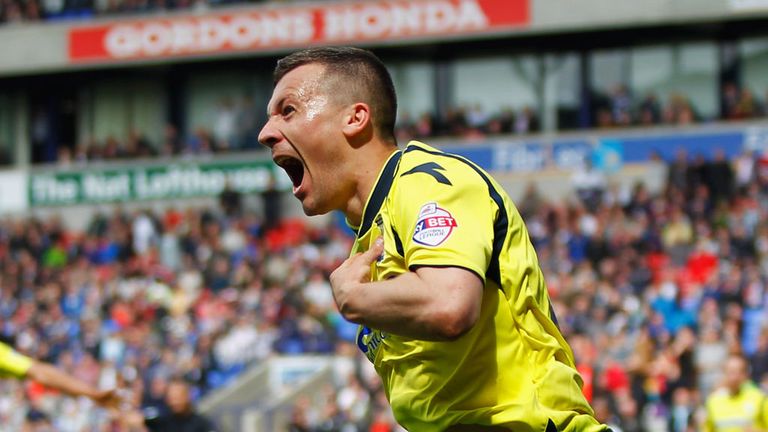 Paul Caddis: Celebrates his equaliser for Birmingham City at Bolton