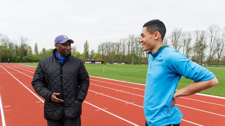 Former Scholar and athlete Louis Persent in training with Tony Lester