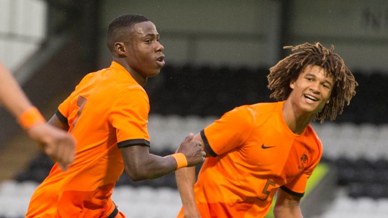 Quincy Promes: Celebrates goal with Nathan Ake