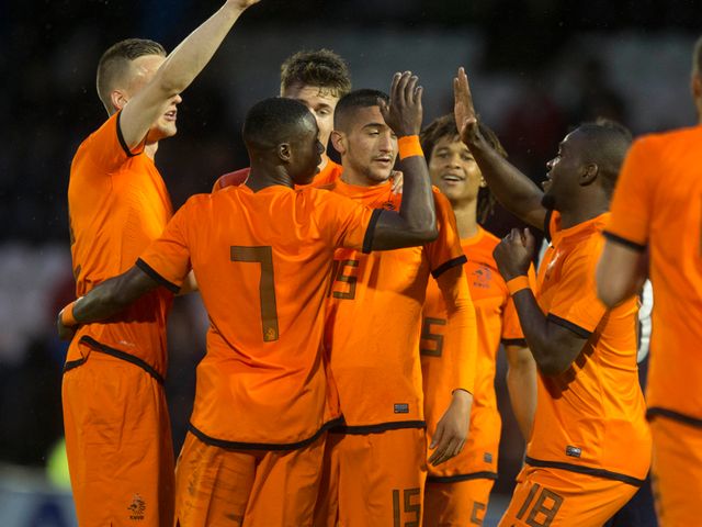 Holland celebrate during their victory over Scotland