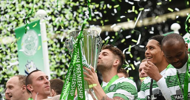 Charlie Mulgrew: Lifts the Scottish Premiership trophy