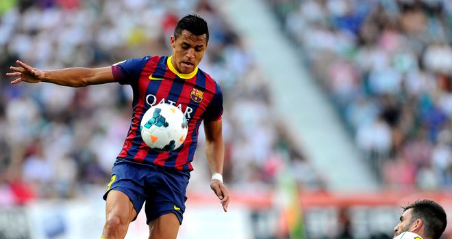 Alexis Sanchez in action for Barcelona