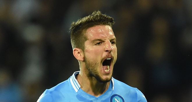 Dries Mertens of Napoli celebrates after scoring