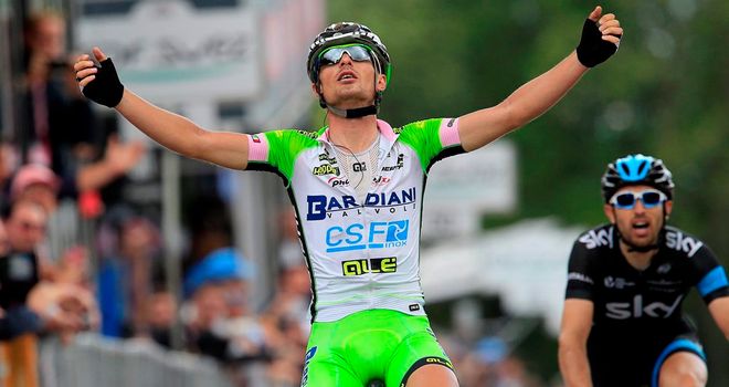 Enrico Battaglin mounted a late surge to win stage 14