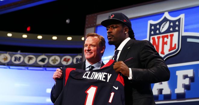 Jadeveon Clowney is confirmed as the No 1 pick by NFL Commissioner Roger Goodell