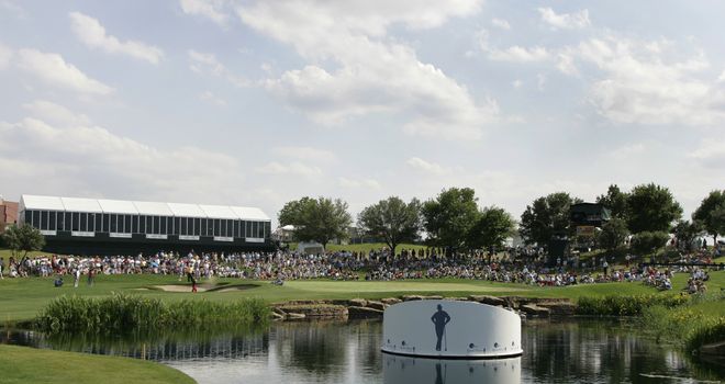 The 17th green at TPC Las Colinas
