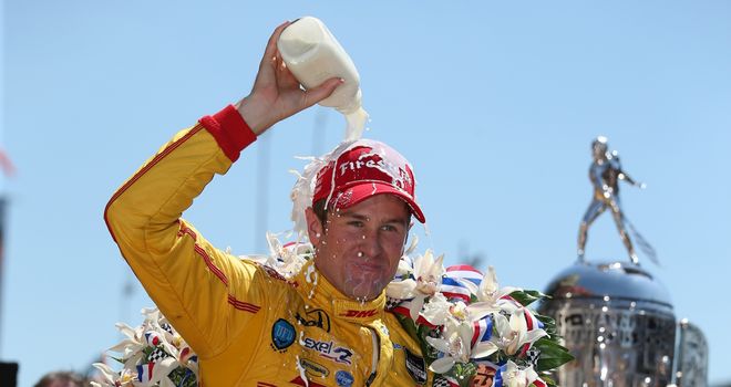 Ryan Hunter-Reay: Won the Indianapolis 500 before celebrating with the traditional bottle of milk