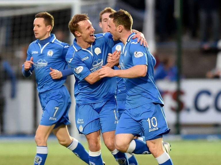 Queen of the South's Bob McHugh (right) celebrates
