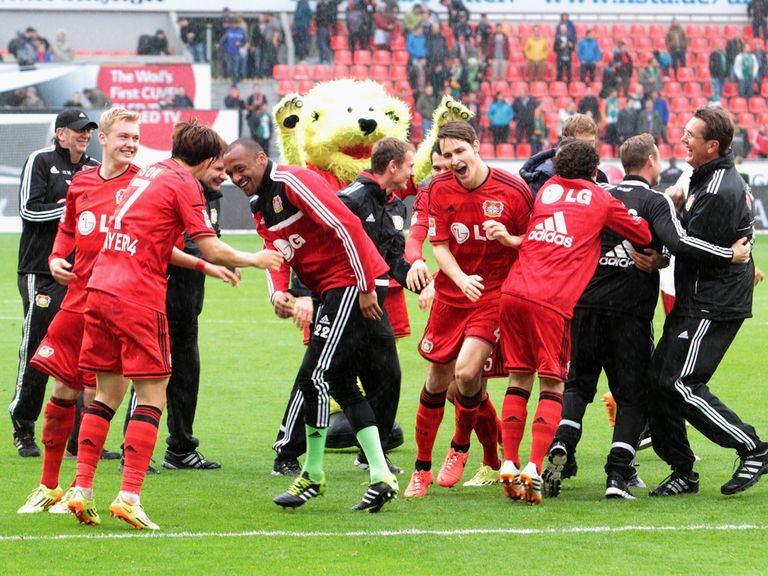 Celebrations for Bayer Leverkusen