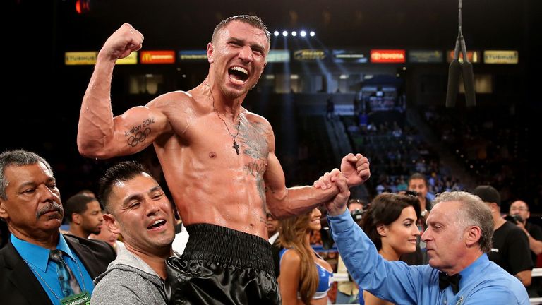 Vasyl Lomachenko: Celebrates his win
