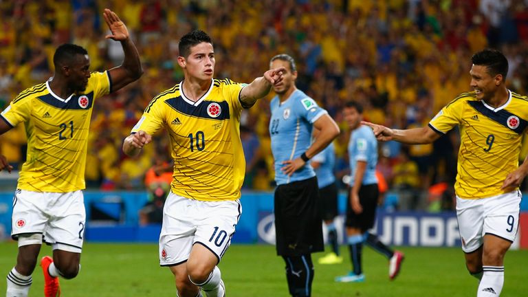 James Rodriguez: Celebrates his second goal