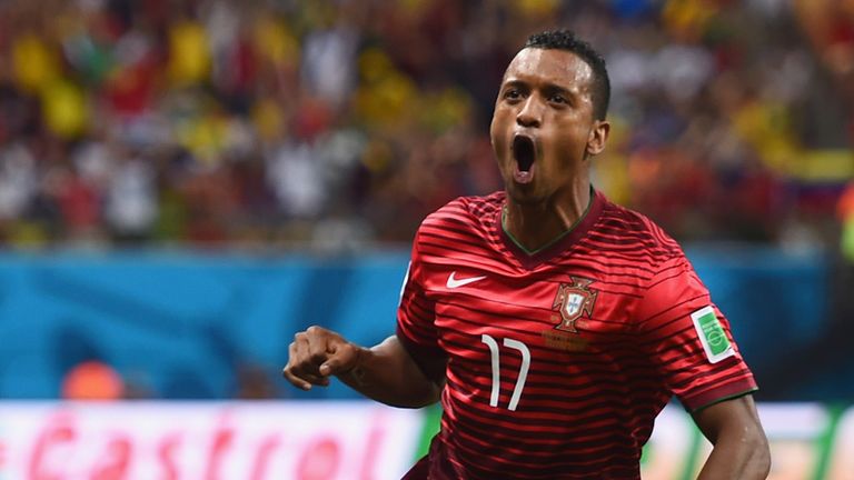 Nani: Celebrates opening the scoring