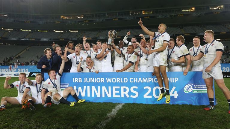 England celebrate winning the U20 Junior World Championship