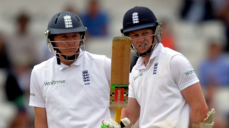 England's batsmen Gary Ballance and Sam Robson