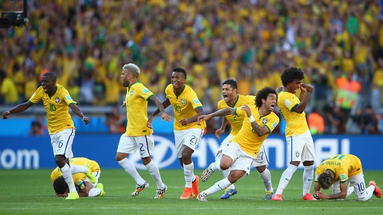 Brazil celebrate at full-time