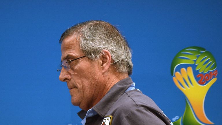Oscar Tabarez: Blasted FIFA during a press conference at the Maracana on Friday.