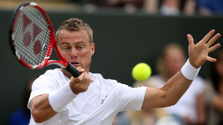 Lleyton Hewitt: Produced a battling display to advance in Newport