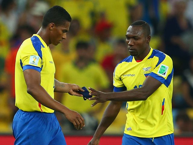 Ecuador's Antonio Valencia was sent off