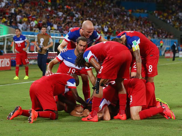 The United States celebrate John Brooks' winner
