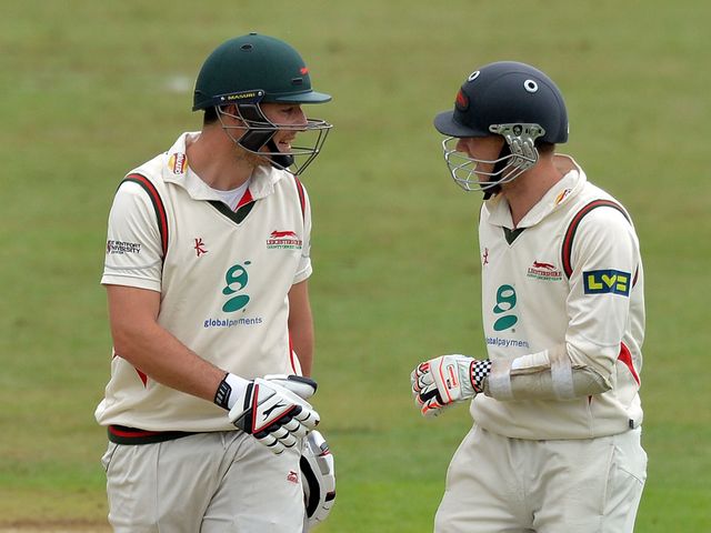 Angus Robson (right) made a century against India