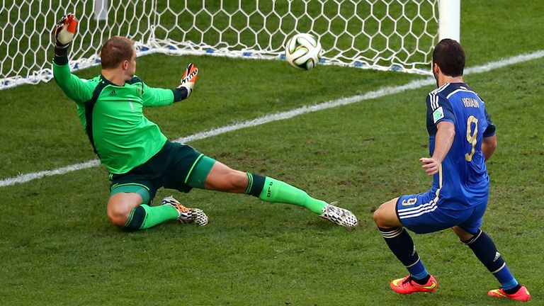 Gonzalo Higuain: Sidefooted past Neuer but saw offside flag go up