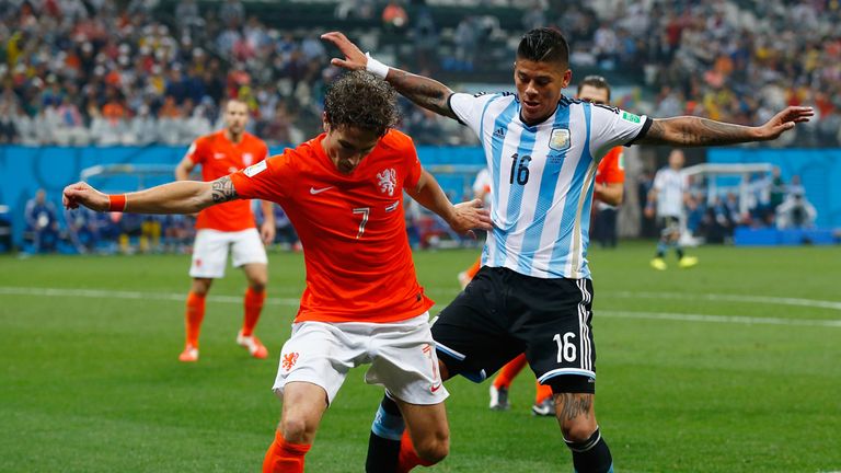 Marcos Rojo ranked among the top players at the World Cup for tackles and interceptions