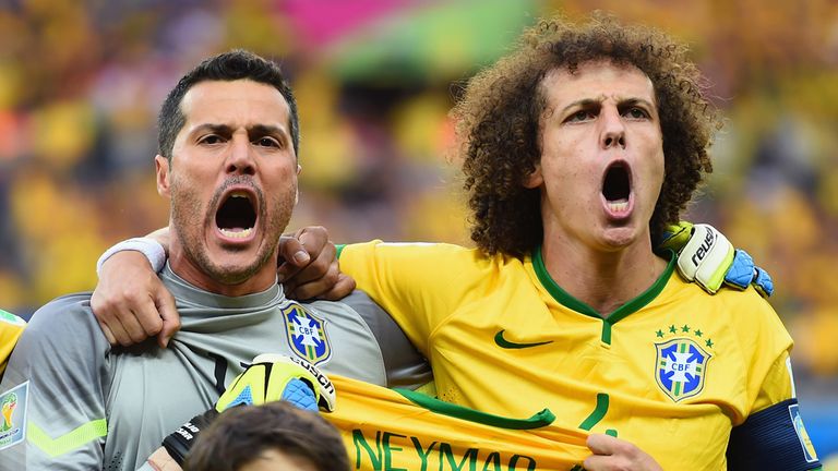 Julio Cesar and David Luiz: Stunned by Brazil’s loss to Germany
