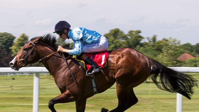 Beacon in winning action at Sandown.