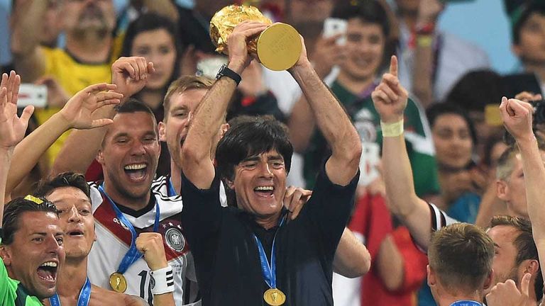 Joachim Low celebrates with his team