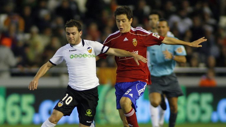 Juan Mata and Ander Herrera in action in 2009 for Valencia and Zaragoza respectively