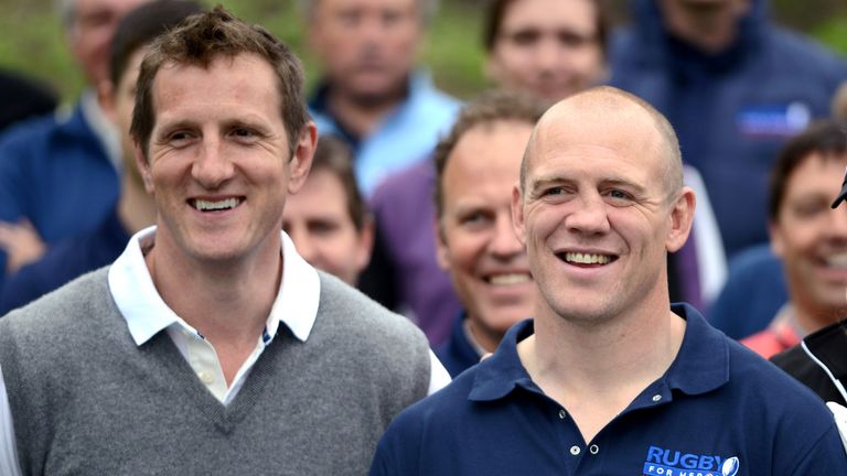 Will Greenwood and Mike Tindall in celebrity golf classic at Mannings Heath Golf Club on May 20, 2013