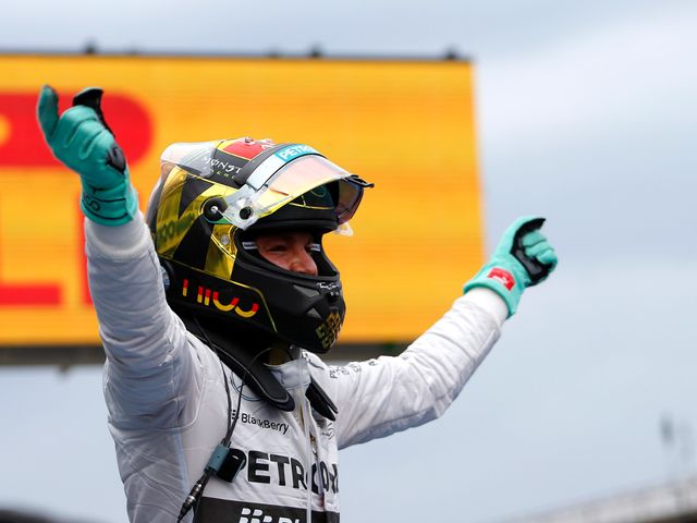 Nico Rosberg celebrates victory on home soil