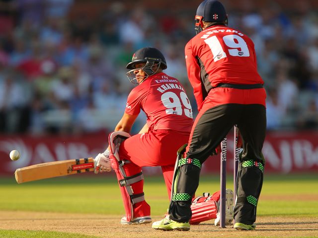 Usman Khawaja in action for Lancashire Lightning