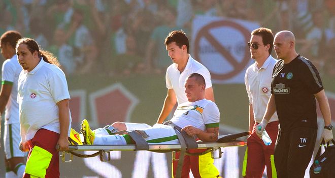 Scott Brown: Stretchered off one minute into draw against Rapid Vienna