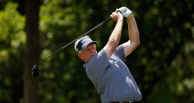 Colin Montgomerie: Leads by a shot at the US Senior Open