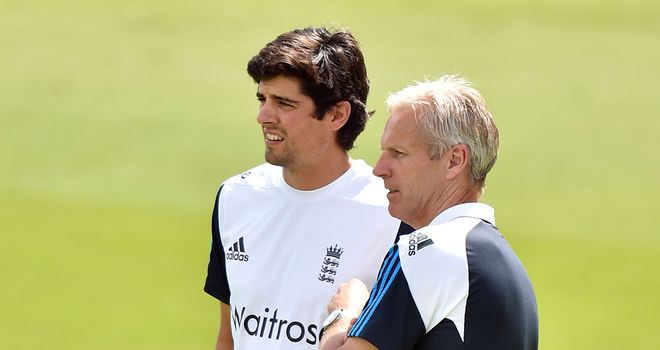 England coach Peter Moores and captain Alastair Cook