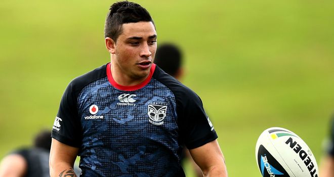 Kevin Locke during a Warriors' training session in Auckland