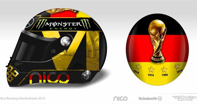 Nico Rosberg's original German GP crash helmet design