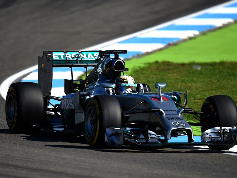 Lewis Hamilton during practice ahead as he edged out Rosberg
