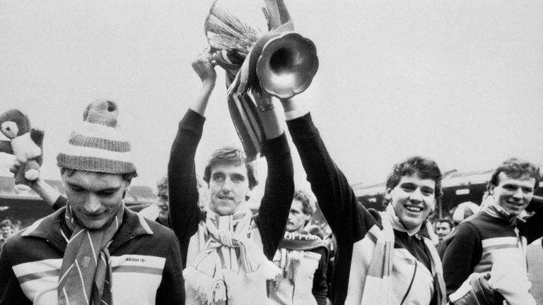 Aberdeen lifting the Cup Winners' Cup