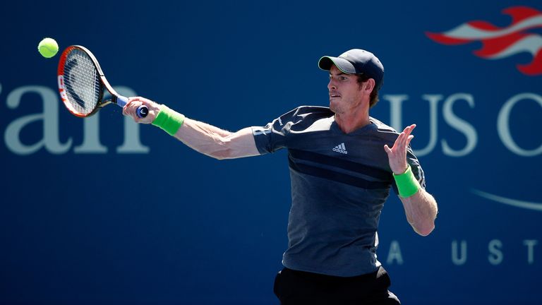 Andy Murray was in action against Robin Haase on the opening day of the US Open