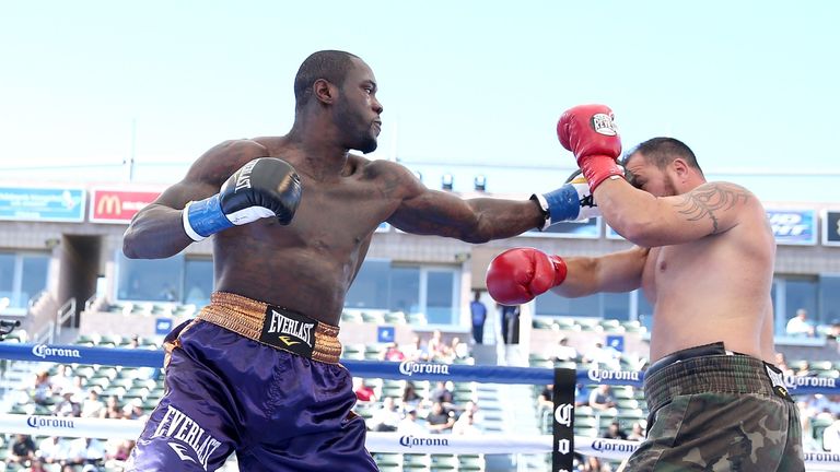 Deontay Wilder: won his 32nd win with his 32nd knockout