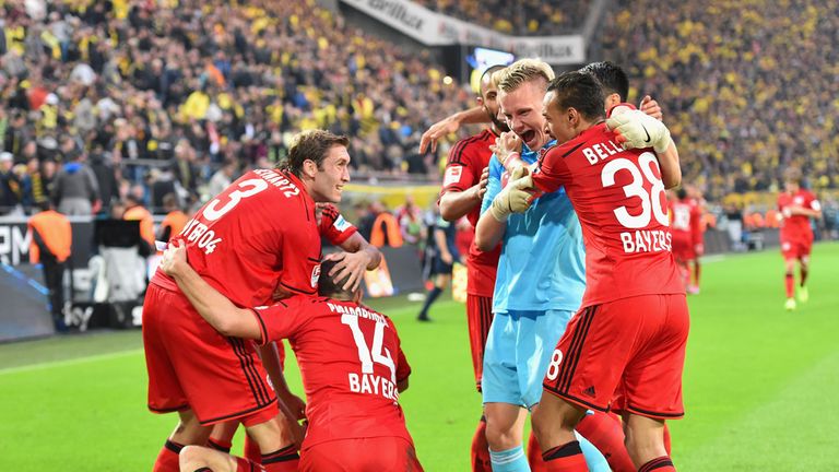 Bayer Leverkusen: Celebrate victory over Borussia Dortmund
