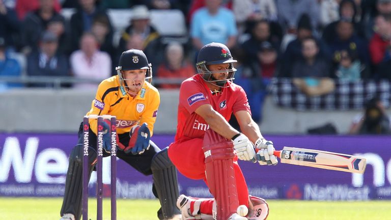 Ashwell Prince: Lancashire opener launched three sixes in his 72 not out