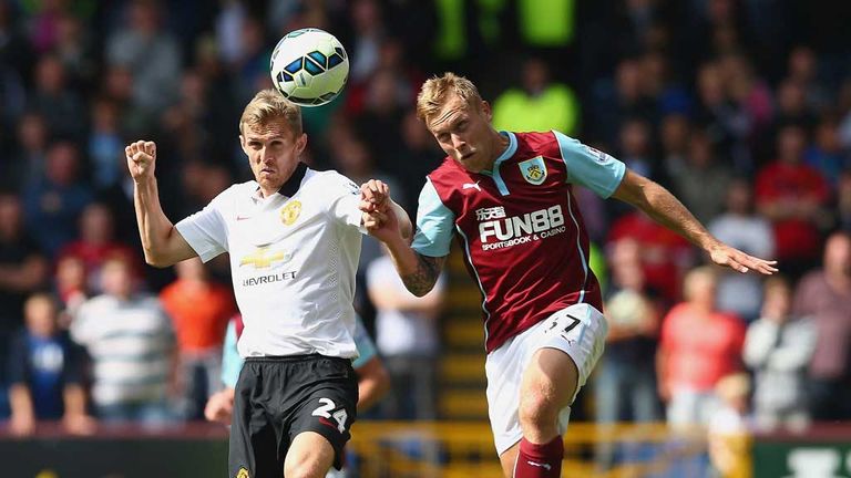 Darren Fletcher: Manchester United midfielder challenges Burnley's Scott Arfield