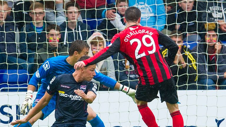 Michael O'Halloran: Slots home for St Johnstone to open the scoring