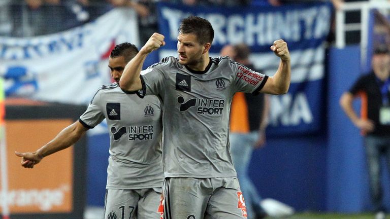 Andre-Pierre Gignac celebrates for Marseille