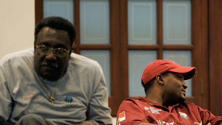 Clive Lloyd with former skipper Brian Lara