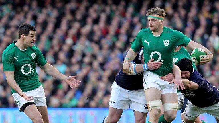 Jamie Heaslip, right, and Jonny Sexton in action for Ireland